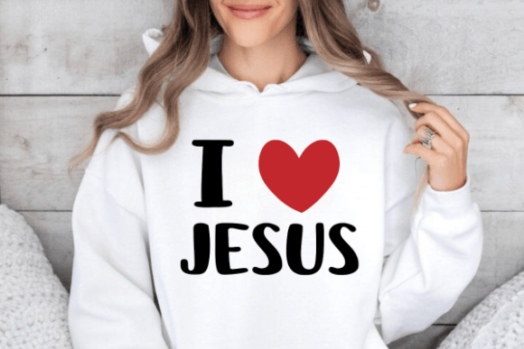 I Love Jesus Christian Quote PNG SVG for Graphics and Crafts