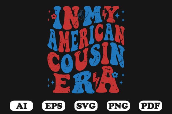 In My American Cousin Era Retro Wavy Svg Graphics for Crafts