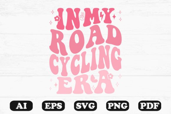 In My Road Cycling Era Retro Wavy Svg for Graphics and Crafts
