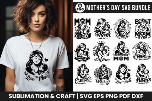 Mothers Day Quote Sublimation Svg Bundle for Crafts & Graphics