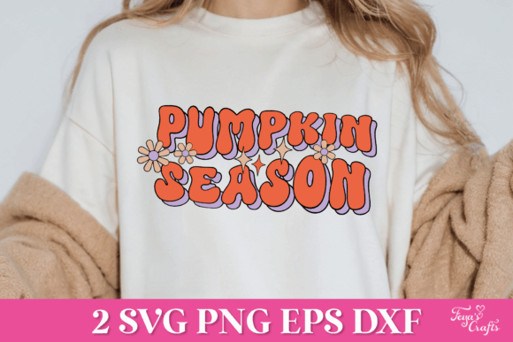 Pumpkin Season Retro SVG Quote for Graphics and Crafts